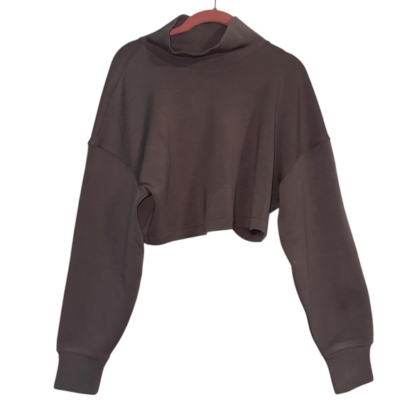 SPANX Tops - Spanx Cropped Sweatshirt XL Taupe Modal Blend Pullover NWT